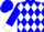 Blue, white 'g', white diamonds and cuffs