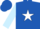 Royal blue, white star, light blue sleeves