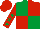 EMERALD GREEN and RED (quartered), RED sleeves, EMERALD GREEN stars, RED cap