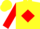 Yellow, yellow 'ggs' on red diamond, red diamond on sleeves, yellow cap