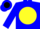 Blue, black 'gd' on yellow ball
