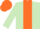 light green, orange panel, orange cap