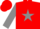Red, gray star, gray sleeves