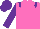 Rose body, purple epaulettes, purple arms, purple cap