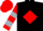 Black, silver 'rr' on red diamond, red and silver bars on sleeves, red cap