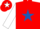 Red, red 'tl' on white star, royal blue star on white sleeves