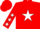Red, blue 'h' on white star, white stars on sleeves