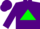 Purple, green triangle, green band on sleeves