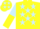 Yellow, light blue stars, light blue and yellow halved sleeves, yellow cap, light blue stars