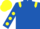 Royal Blue, Yellow epaulets, Royal Blue sleeves, Yellow spots, Yellow cap