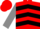 Red & black chevrons, grey sleeves, red cap