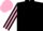 Black, pink circles, white sleeves, pink stripes, pink cap