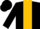Black, gold stripe, gold hoops on black sleeves, black cap
