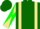 Moss green, khaki braces, 'scs', khaki and green diagonally quartered sleeves