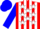 Red and white stripes, white stars on blue sleeves, matching cap