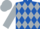 Royal Blue and silver diamonds, Silver sleeves and cap
