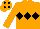 Orange, black triple diamond and diamonds on cap