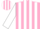 Pink, white horse, white stripes on sleeves