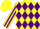 Yellow, purple diamonds, purple diamond stripe on sleeves