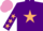 Purple, beige star, purple sleeves, beige stars, mauve cap