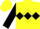 Yellow, black diamond hoop black diamond and cuffs on sleeves
