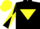 Black, yellow inverted triangle, diabolo on sleeves, yellow cap
