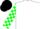 White, blue 'farm 'd' allie on green flag, blue sleeves, green blocks