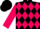 Black, hot pink diamonds, hot pink sleeves, black diamond