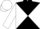 black, white diabolo, white arms, white cap, black striped