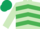 light green, emerald green chevrons, dark green cap