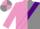 mauve and grey halved diagonally,purple sash, mauve sleeves, mauve and grey quartered cap