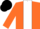orange, black and white checked stripe, black cap