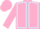 Pink, light blue seams, pink sleeves and cap