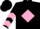 Black, pink diamond frame, pink chevrons on sleeves, black cap