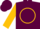 Maroon , gold ''m'' gold circle, gold sleeves