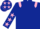 Dark blue, pink epaulets, dark blue sleeves, pink stars and stars on cap
