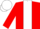 Red, white panel, red sleeves, white cap