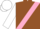 Brown, Pink sash, White sleeves and cap
