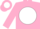Pink, pink 'rj' on white ball, black band on sleeves