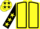 Yellow, black seams, black sleeves, yellow stars and cap