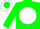 Green, white disc and cap