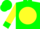 Green 'r' on yellow ball, green balls and cuffs on yellow sleeves
