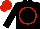 Black, Red Circle, Red Cap