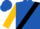 royal blue, black sash, gold sleeves, royal blue cap