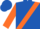royal blue, orange sash, orange sleeves, royal blue cap