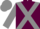 maroon, grey cross sashes, grey sleeves, grey cap