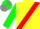 Yellow, red sash, green sleeves, green and grey quartered cap