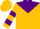 Gold, purple yoke,purple hoops on sleeves, gold cap