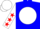 Blue, white ball, red texas emblem, white sleeves, red stars, white cap