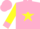 Pink, yellow star, pink stars and cuffs on yellow sleeves